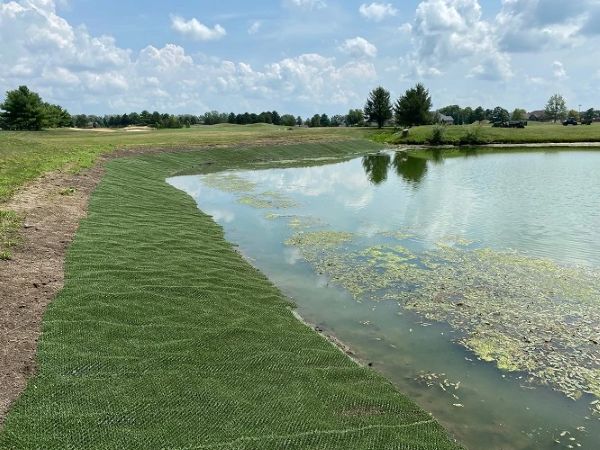 InstaTurf installed where riprap was used